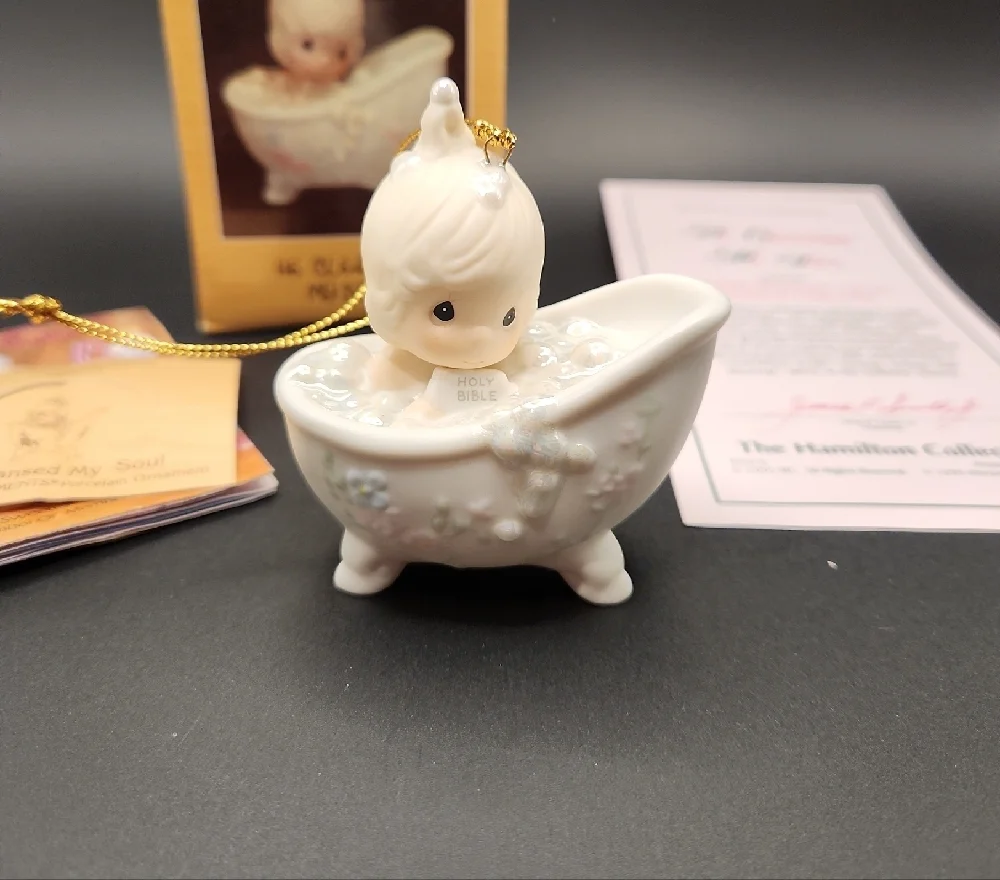 Precious Moments 1987 Ornament He Cleansed My Soul
